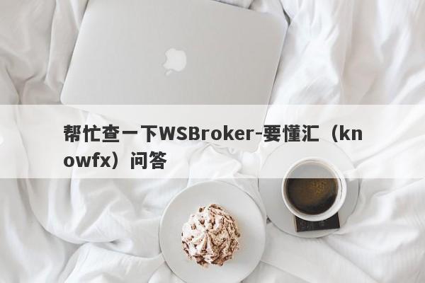 帮忙查一下WSBroker-要懂汇（knowfx）问答