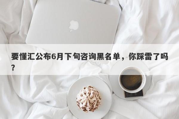 要懂汇公布6月下旬咨询黑名单，你踩雷了吗？