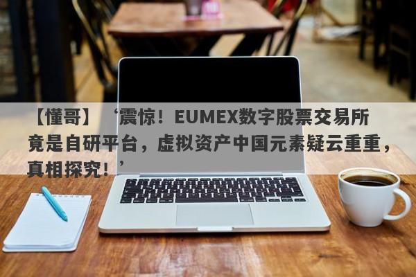 【懂哥】‘震惊！EUMEX数字股票交易所竟是自研平台，虚拟资产中国元素疑云重重，真相探究！’