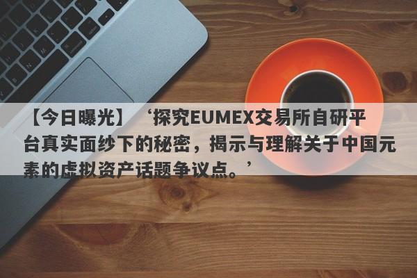 【今日曝光】‘探究EUMEX交易所自研平台真实面纱下的秘密，揭示与理解关于中国元素的虚拟资产话题争议点。’